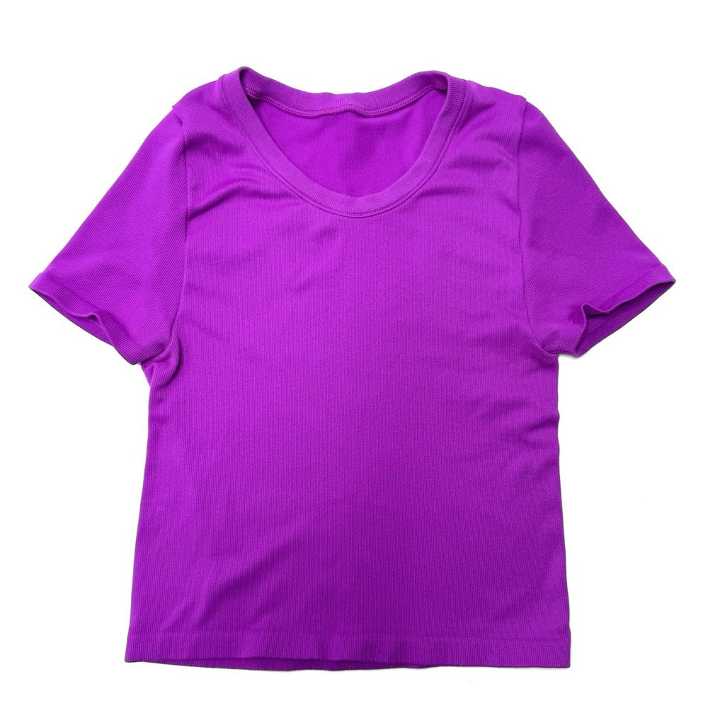 IVL Collective Womens Purple Short Sleeve T-Shirt XS/S Athletic Workout‎ Top